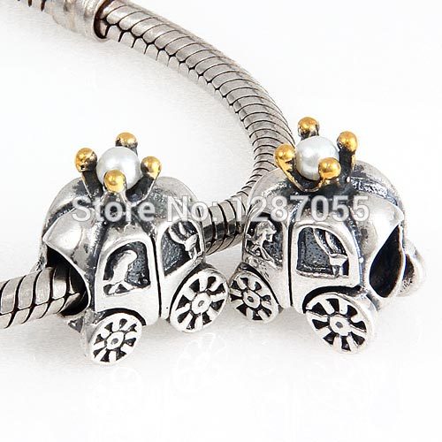 Christmas gifts 925 Sterling Silver Royal carriage beads for women fit pandora bracelets Necklaces Charms Jewelry