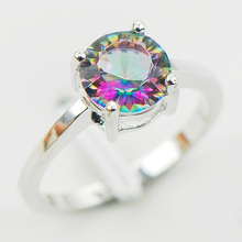 Concave Cut Rainbow Mystic Topaz 925 Sterling Silver Wedding Party Attractive Design Ring Size 5 6 7 8 9 10 11 12 A28 Free Ship