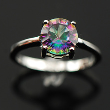 Concave Cut Rainbow Mystic Topaz 925 Sterling Silver Wedding Party Attractive Design Ring Size 5 6