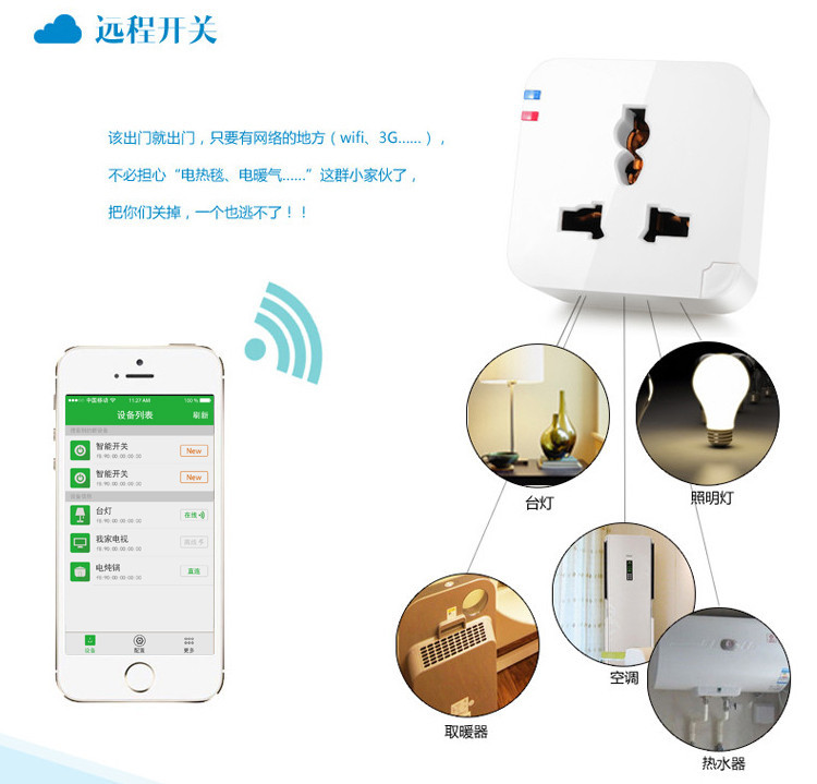 Electronic 2014 new EU Smart plug WiFi Smartphone Remote control socket Wireless Switch for Anddroid And
