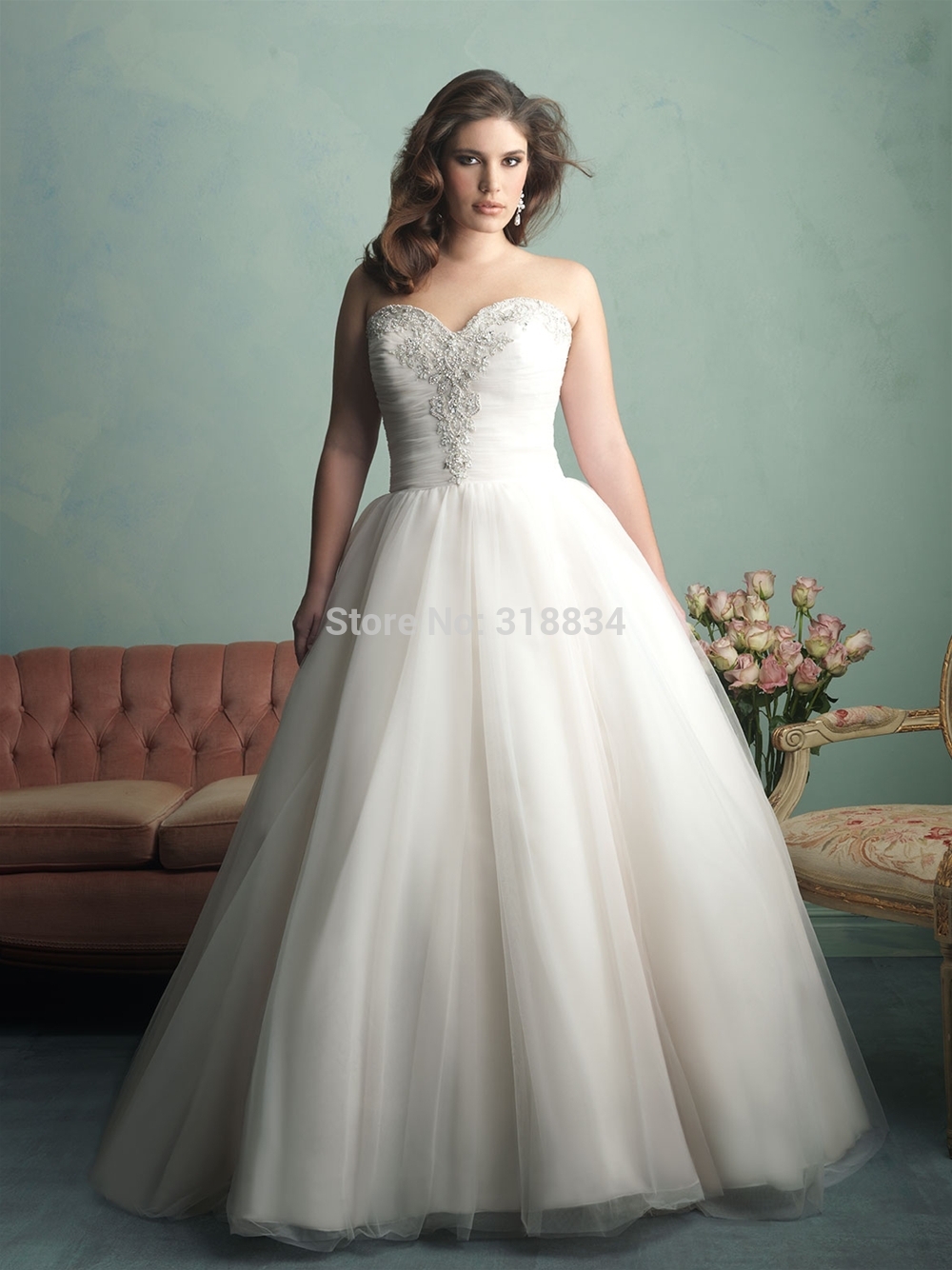 sparkely plus size bridal gowns