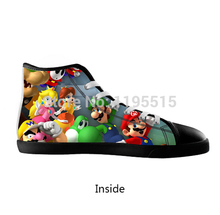 Super Mario Fans Shoes Men Women Lace-up High Top Canvas Shoes