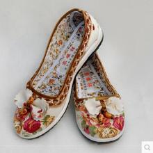 Canvas shoes slope with sweet floral bow summer 2014