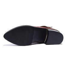 New 2014 Autumn Winter Women s Genuine Leather Pointed Toe Short Boots Vintage Rivet Knight Boot