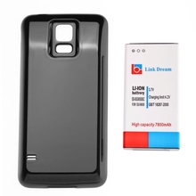 Link Dream High Quality 7800mAh Mobile Phone Battery & Glossy Cover Back Door for Samsung Galaxy S5  G900 (Black)