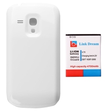 White 2 in 1 Link Dream High Quality 4700mAh Mobile Phone Battery Cover Back for Samsung
