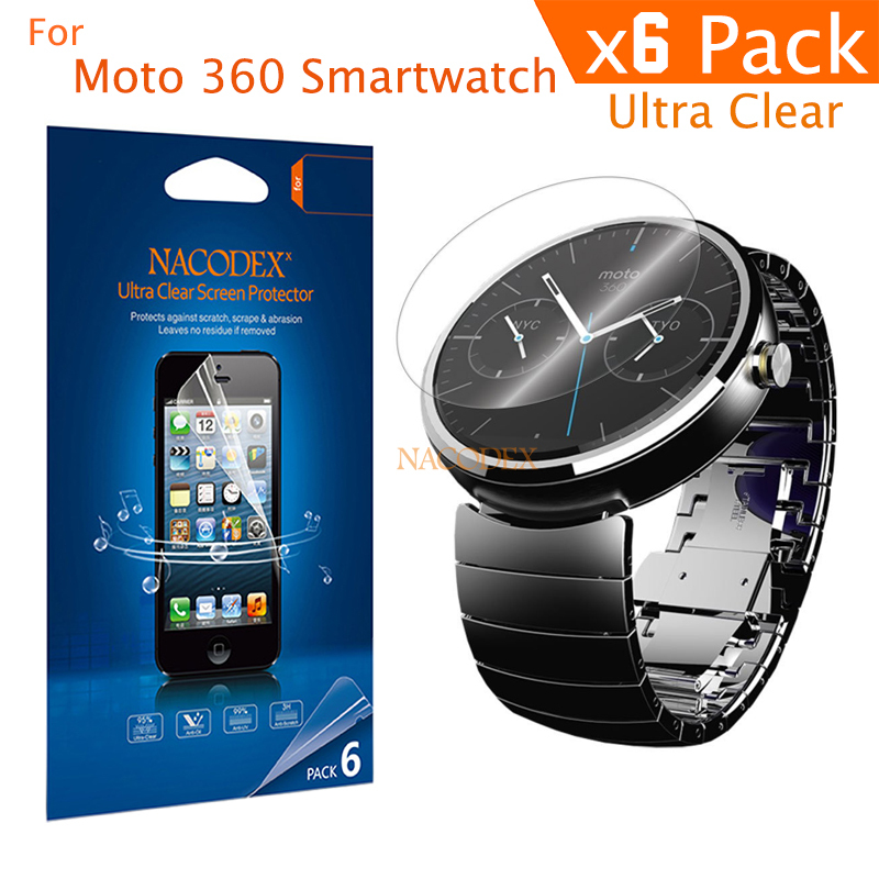 For Motorola Moto 360 Smartwatch Nacodex Ultra Clear Screen Protector protective front Pelicula Protetora Transparente film