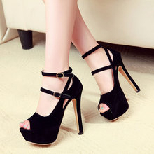 New arrival 2014 fashion sexy open toe sandals single shoes women’s shoes fashion strap ultra high heels thin heels sandals