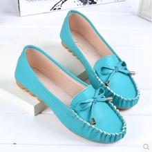 2014 Spring Peas shoes soft leather shoes tendon at the end of round flat heel shoes