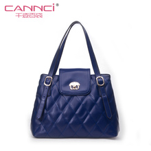 Cannci 2014 women’s plaid handbag cowhide handbag casual lockbutton messenger bag