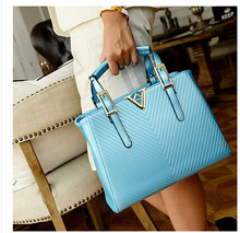 2014 New European And American Fashion Magazine With Big Star Models Ladies Striped Shell Bag Handbag
