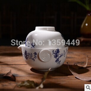 Freeshipping fine blue and white ceramics celadon office tea cup pot Quik cups and Kung Fu
