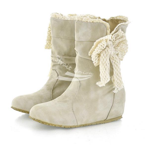 New Women s Casual Fashion Bobbin Lace Half Boots Flattie Single Boots Shoes 3Colors