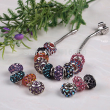 Wholesale 10PC Mixed Multicolor Crystal Inlay Resin 14 x 10mm Spacer Wheel Loose Beads Fit Pandora