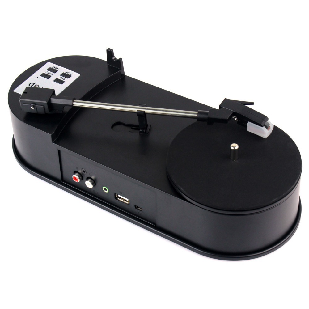 1 Pc USB Mini Vinyl Turntables Black Audio Player Support Turntable Convert LP Record to MP3 Free Shipping D5205A Eshow