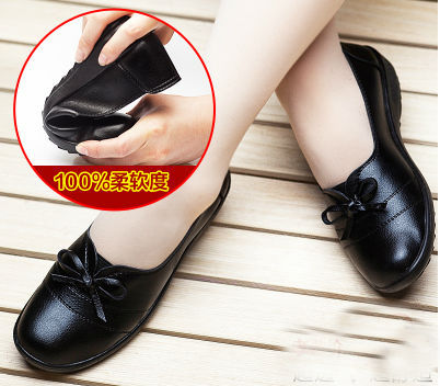 old ladies leather flat shoes casual shoes fat feet female 100 leather