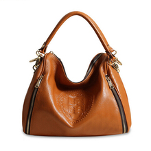 2014 famous design fashion top grade leather women shoulder bag soft leather mature lady zipper shoulder bag many colors