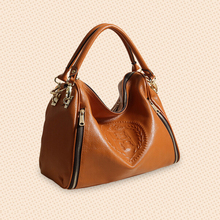 Famous design fashion genuine leather bag women handbag shoulder bag soft leather mature lady zipper bolsa