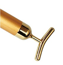 24K Gold Plated Energy Ion Beauty Bar Slims Firms Faces Eliminate Wrinkles Eye Bags Massager Stick