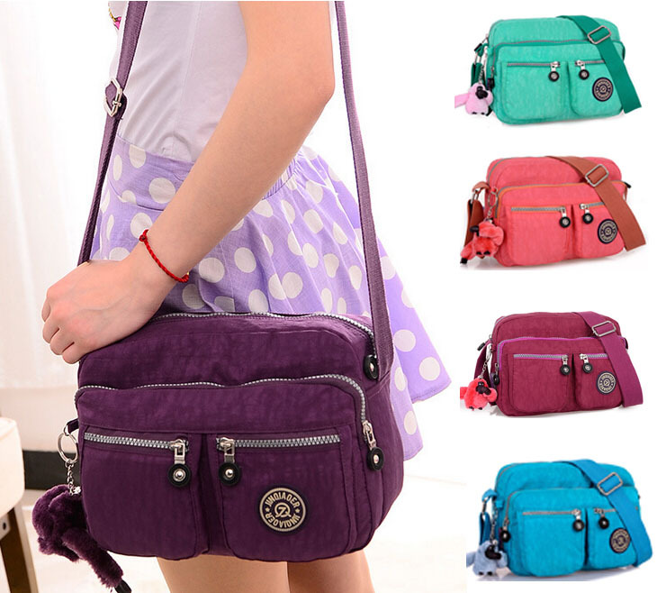 2014 New Kip Brand waterproof nylon messenger bag women kip candy color shoulder bag for female