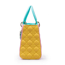 Hot sale Fashion women bag 2014 New style PU leather handbags multicolor Diamond lattice Woman bag