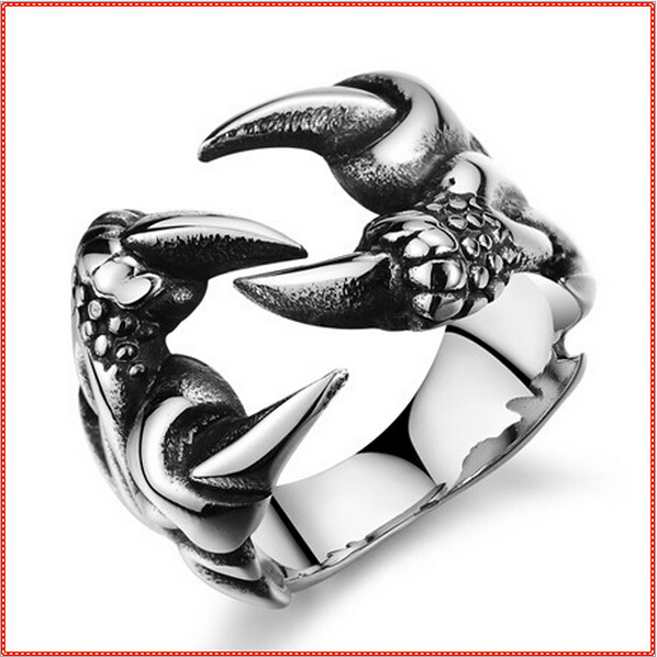 Punk Rings for Men,Evil King Eagle Claw Dragon Boys Engagement Ring ...