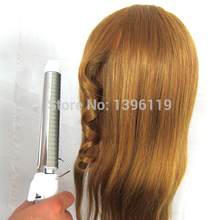 free shiping 80 real hair 22 dummy heads for salon school training heads mannequin head 27