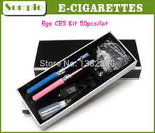 50pcs/lot EGO CE5 Electronic Cigarette  eGo Dual E-cigarette kits in Gift Box Ego t Batteries Ce5 Clearomizer  Available
