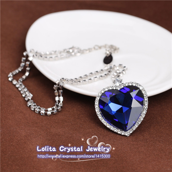Classic Titanic the Heart Of The Ocean Sapphire Necklace Wedding Bride Jewelry jewelry