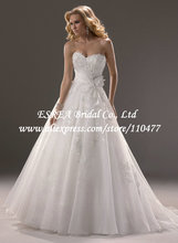 Embellished Sweetheart Enchanting Appliques White Princess Wedding Dress For Pregnant Bridal RG1684