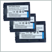 3pcs NP-FV100 NP FV100 NPFV100 LI-ion Batteries for Sony FV30 DCR-DVD103 18650 Rechargeble battery brand new
