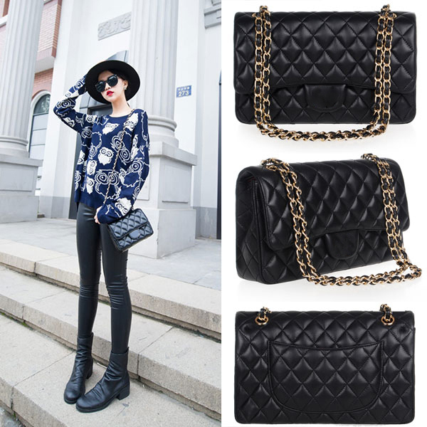 High Quality 2014 Fashion Famous Brands LE Quilted Chain bag Women s Lambskin Double Flaps bag