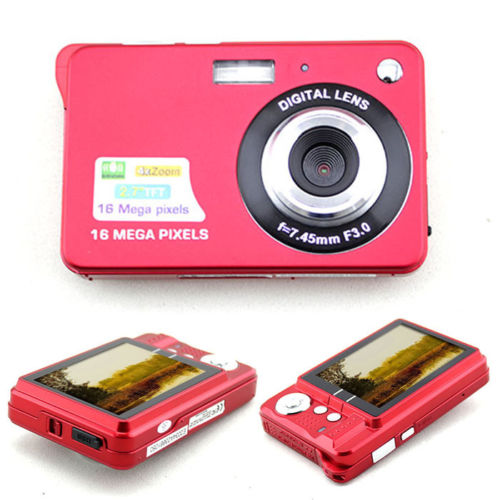 NEW Red Stylish 16MP 2 7 LCD Digital Camera Camcorder w AV Out SD Slot US