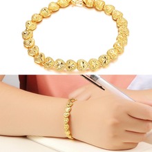 OPK JEWELRY Delicate Pattern 18K Gold Bracelet Jewelry LOVE Heart EU Style Bracelet Made with Environmental