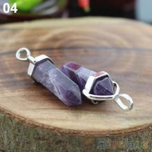 Rock Crystal Healing Point Chakra Reiki Pendant Bead For Necklace 1NF9