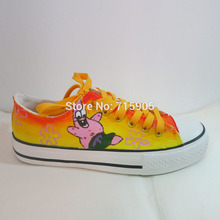 2014 New Fashion SpongeBob SquarePants Style Women s Canvas Breathable Shoe Hand Painted Girl Tide Shoes