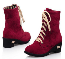 Free shipping 2014 new fashion single in autumn and winter boots and thick soled women s