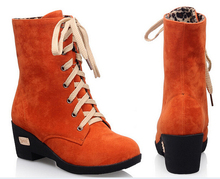 Free shipping 2014 new fashion single in autumn and winter boots and thick soled women s