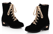 Free shipping 2014 new fashion single in autumn and winter boots and thick soled women s