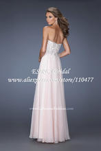 High Waist Fashion Elegant Sweetheart Appliques Grey Silver Bridesmaid Dress Long Chiffon HM603 Vestido Madrinha