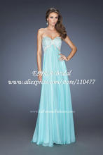 New Arrival Empire Applqued Chiffon Sweetheart Aqua Bridesmaid Dresses Long 2015 HM603 Wedding Party Dress