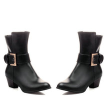new 2015 Fashion Platforms Motorcycle Boots Women’s Sexy Solid Lace Up Round Toe Ankle Boots