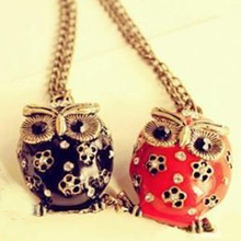 New Arrival Vivid Cute Owl Fashion Jewlery Alloy Pendant Chain Necklace Owl Pendant Animal Long Sweater