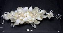 European Style Elegant Bride Wedding Hair Accessories Flower Pearl Bridal Head Flower Lace Headdress With Comb