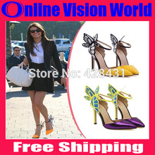 Free shipping Europe and the United States Sophia vampire diaries butterfly wings patent leather women with pointy shoes C0010