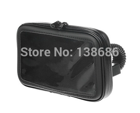 360 Degree Rotation Scooter Bracket PU Leather Waterproof Bag Phone Motorcycle Stand Holder for Samsung i9200