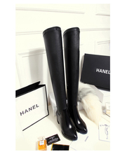 2014 Europe And America Fashion Over-the-Knee Boots,Solid Genuine Leather Mixed Stretch Fabric Womens Shoes Pumps
