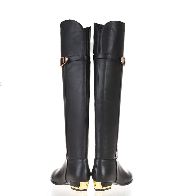  Winter Fashion Over the Knee Boots For Femininas 2014 Soft Leather Round Toe Size34 43