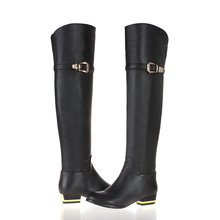  Winter Fashion Over the Knee Boots For Femininas 2014 Soft Leather Round Toe Size34 43