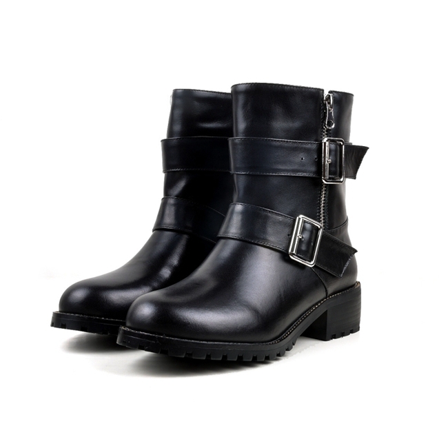 2014 New Arrival Genuine Leather Big Size 33 42 Black Buckle Fashion Casual Autunmn Spring Winter